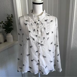 Anthropologie Holding Horses animal print button down size 10